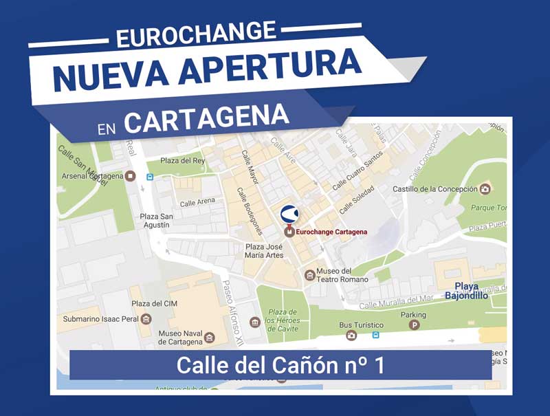 Nueva oficina de cambio de moneda en Cartagena, Murcia