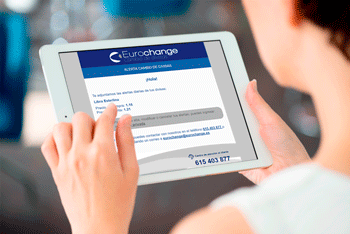 Correo electrónico con la información de los precios de las divisas