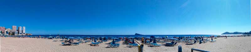 Views of Levante Beach in Benidorm