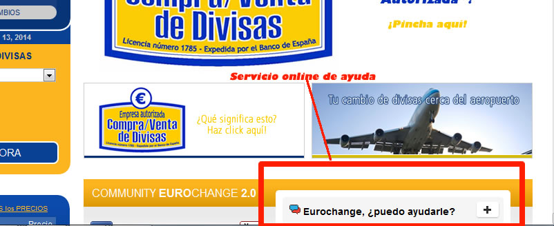 Chat en linea ayuda Eurochange